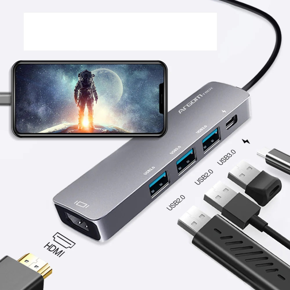 HUB ARGOM 5 EN 1 TYPE-C | ARG-UB-0185