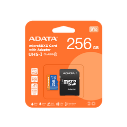 MEMORIA ADATA MICRO SD 256GB CLASE 10 USDX256GUICL10A1-RA1