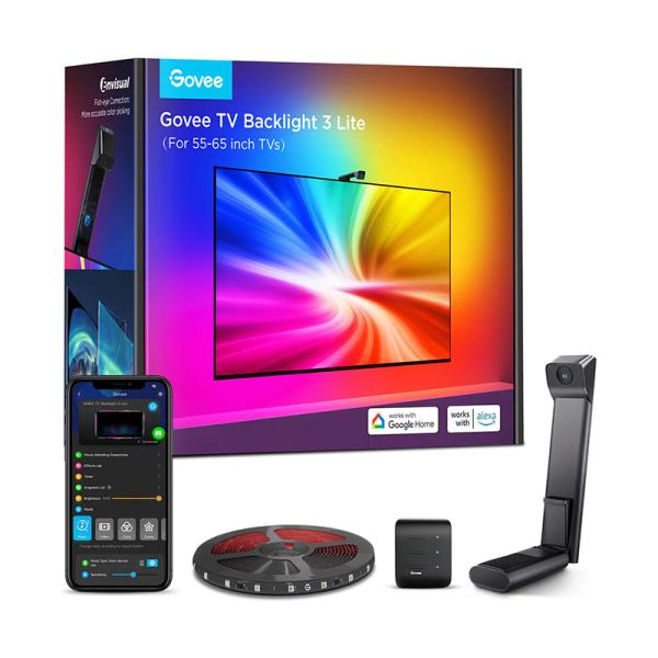LUCES GOVEE TV BACKLIGHT 3 55-65 PULG RGBIC WI-FI BLUETOOTH H60991D1