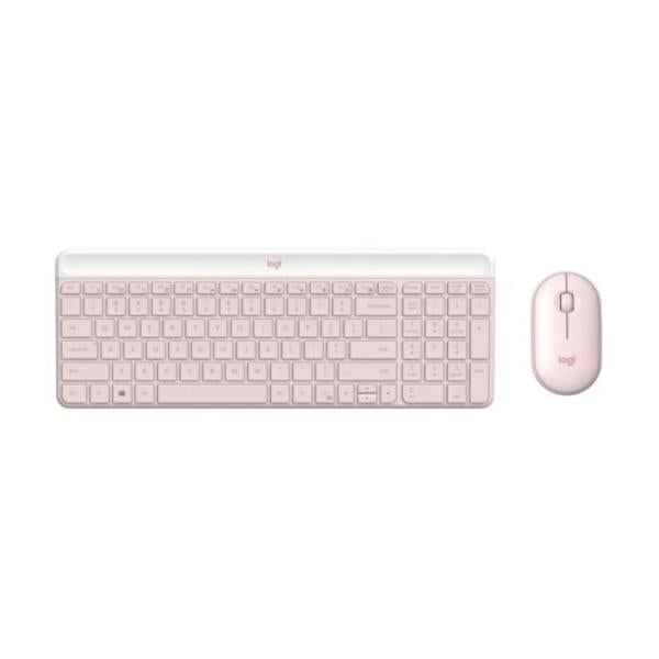TECLADO Y MOUSE LOGITECH MK470 SLIM COMBO MEMBRANA INALÁMBRICO 2.4 GHZ INGLÉS 920-011313 ROSADO