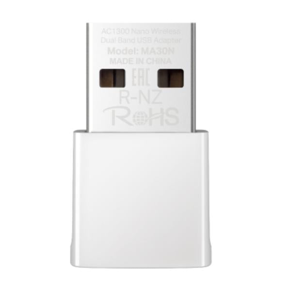 ADAPTADOR DE RED MERCUSYS MA30N(US) DUAL BAND USB 2.0 867 MBPS (5 GHz) + 400 MBPS (2,4 GHz)
