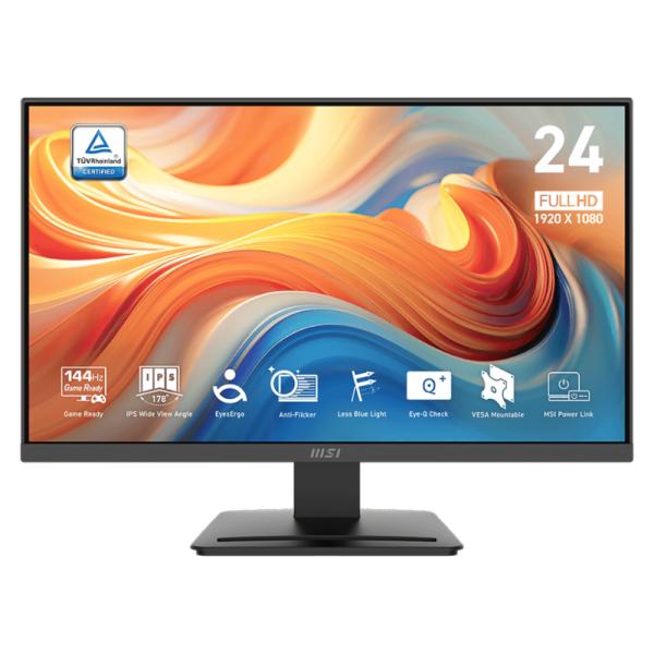 MONITOR GAMING MSI PRO MP243L E14 23.8" PLANO 1920 X 1080 144HZ ANTI-GLARE HDMI Y D-SUB 9S6-3PE1CH-005 NEGRO NEGRO