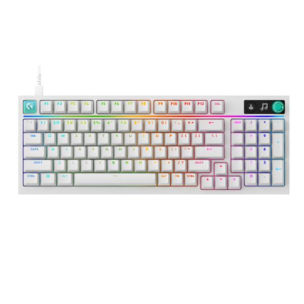 TECLADO GAMING RGB LOGITECH G316 X 98 MECÁNICO USB ALAMBRICO INGLÉS 920-014226 BLANCO