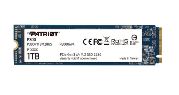 UNIDAD SSD PATRIOT P300 | M.2 2280 | PCIe Gen3 x 4 / NVMe 1.3