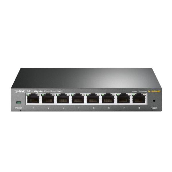 SWITCH TP LINK TL-SG108E 8 PUERTOS GIGABIT 10/100/1000 MBPS EASY SMART MANAGED ADMINISTRABLE GRIS