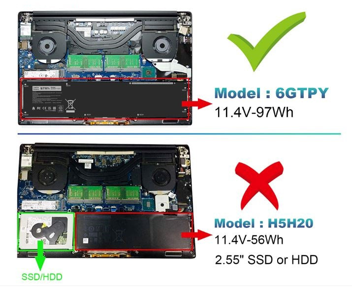 BATERIA DELL XPS 15 9550 9560 9570 7590 6GTPY GPM03 | HOMOLOGADA