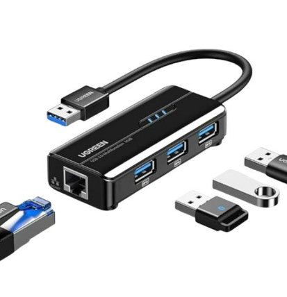 HUB UGREEN 20265 5 EN 1 PUERTOS USB 3.0 / GIGABIT ETHERNET