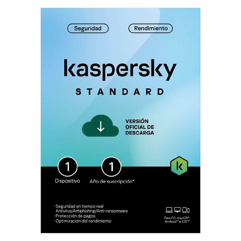 Antivirus Kaspersky Standard Suscripción Anual 1 Usuario - Licencia Descargable