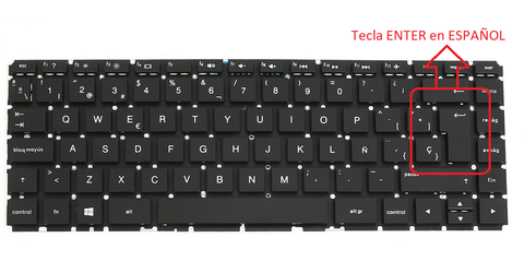 TECLADO HP COMPAQ  14AB 14AL 14-AV 14-AB000 14-AL000 14-AB100 14-AB200 14-AV000 ESQUINA REDONDA SIN FRAME