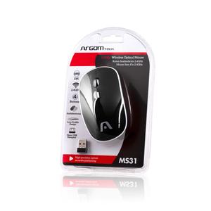 MOUSE ÓPTICO INALÁMBRICO DE 2.4 GHZ MS31 ARG-MS-0031BK