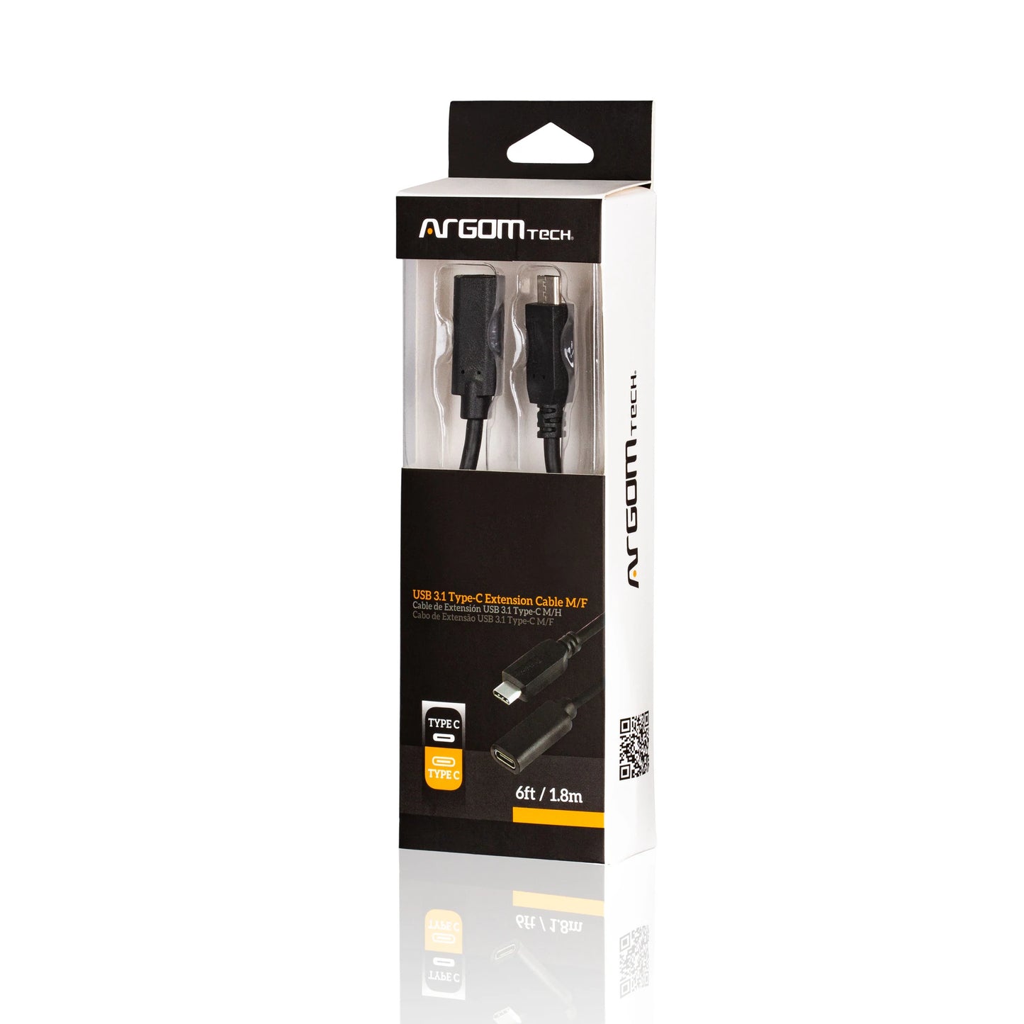 CABLE ARGOM USB 3.1 TYPE C MALE TO FEMALE 1.8
