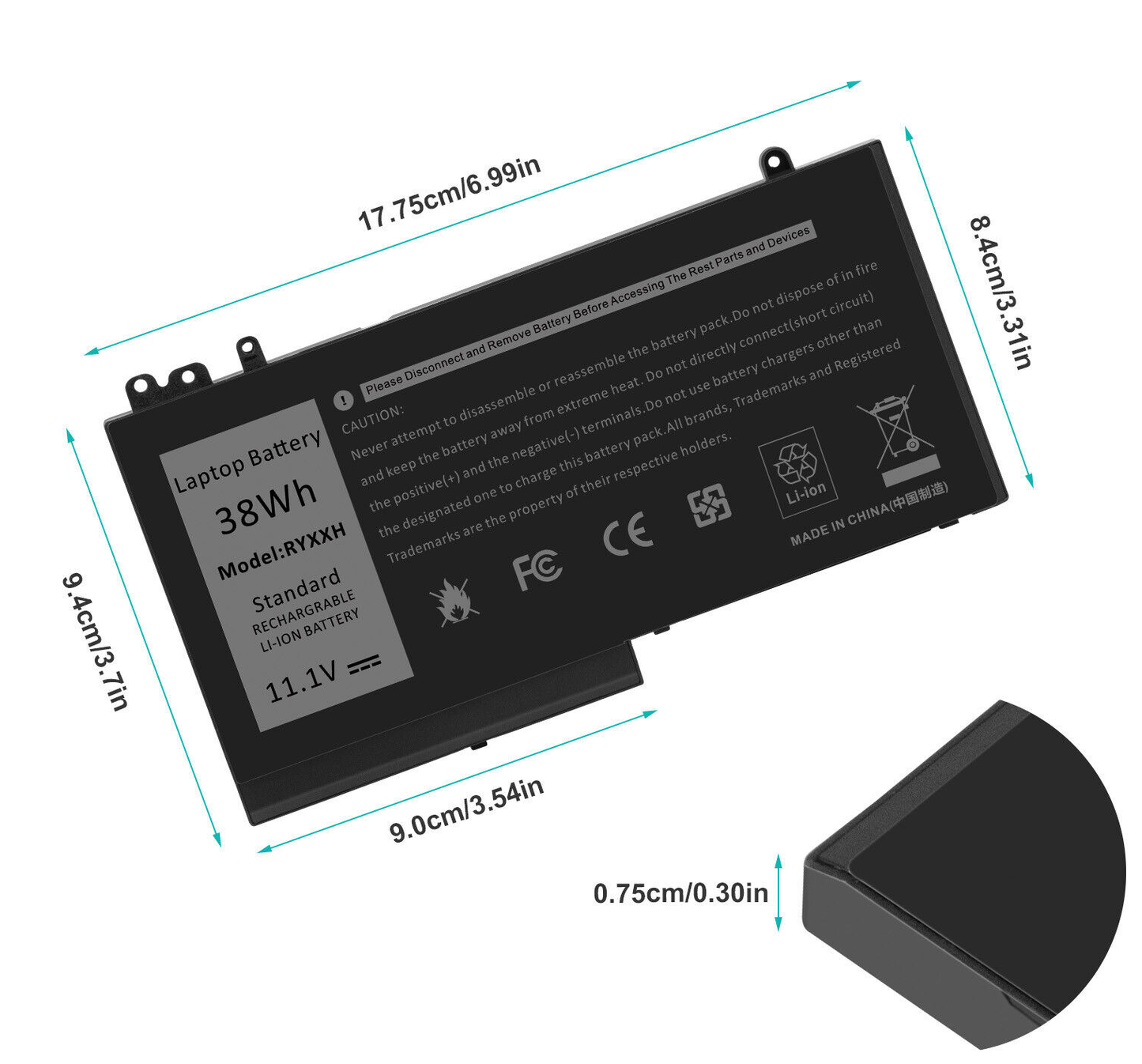BATERIA DELL LATITUDE 5000 E5250 E5450 E5550 3150 3160| RYXXH