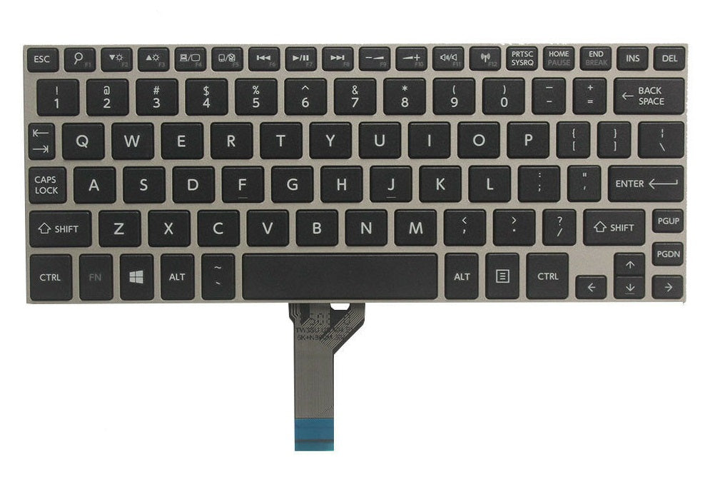 TECLADO TOSHIBA NB10 NB10-A NB10T-A NEGRO CON FRAME PLATEADO
