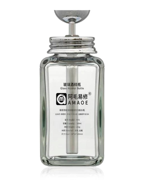 BOTELLA DE VIDRIO PARA DISPENSAR ALCOHOL (M73) (180 ML)