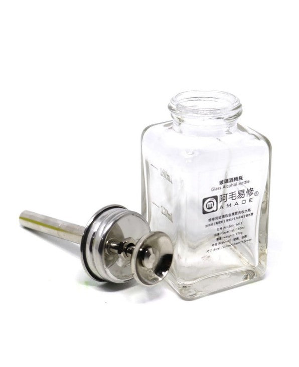 BOTELLA DE VIDRIO PARA DISPENSAR ALCOHOL (M73) (180 ML)