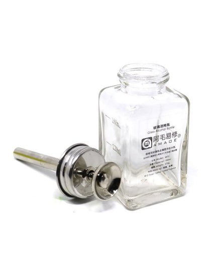 BOTELLA DE VIDRIO PARA DISPENSAR ALCOHOL (M73) (180 ML)
