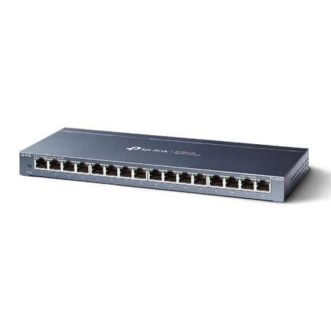 SWITCH TP LINK TL-SG116 16 PUERTOS GIGABIT 10/100/1000 MBPS NO ADMINISTRABLE NEGRO