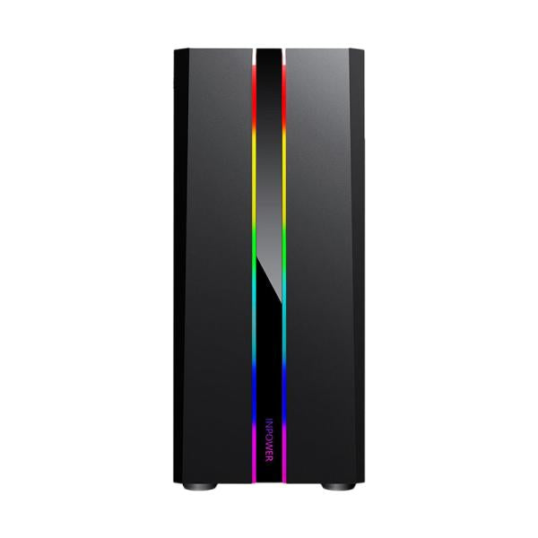 CASE GAMING RGB EAGLE WARRIOR TLALOC CG05R CG05RDRA001C MID TOWER SIN VENTILACIÓN INCLUIDA CON VIDRIO LATERAL Y TIRA RGB NEGRO