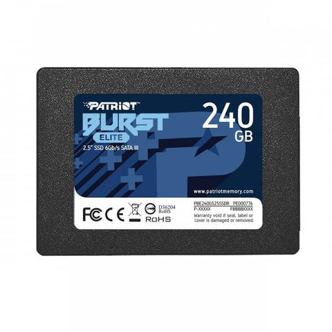 HD INTERNO SOLIDO 240GB PATRIOT BURST ELITE 2.5" PBE240GS25SSDR NEGRO