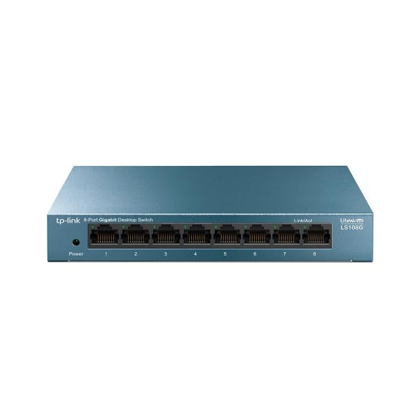 SWITCH TP LINK LS108G 8 PUERTOS GIGABIT 10/100/1000 MBPS NO ADMINISTRABLE AZUL