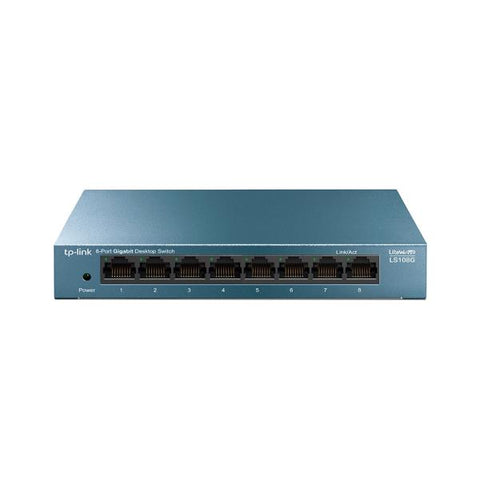 SWITCH TP LINK LS108G 8 PUERTOS GIGABIT 10/100/1000 MBPS NO ADMINISTRABLE AZUL