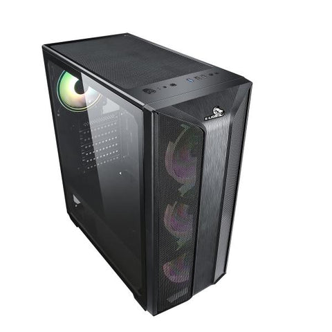 CASE X-LION H2-510 TEMPERED  GLASS SIDE PANEL + 3 12CM FANS USB2.0*2 + USB3.0*1 + HD AUDIO