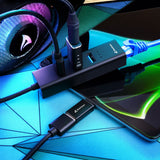 HUB USB SHARKOON SHARK 3-PORT USB 3.2 GEN 1 ALU HUB +RJ45 ETHERNET