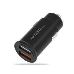 CARGADOR DUAL DE AUTO ARGOM 30W CARGA RAPIDA | ARG-AC-0111BK
