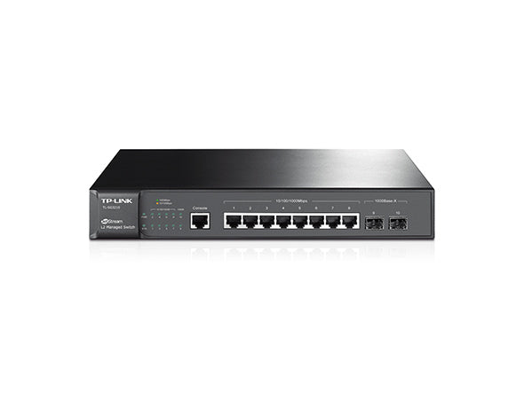SWITCH TP LINK TL-SG3210 8 PUERTOS GIGABIT + 2 PUERTOS SFP JETSTREAM SMART MANAGED ADMINISTRABLE NEGRO