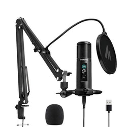 MICRÓFONO GAMING MAONO AU-PM422 USB / 3.5MM 192KHZ / 24-BIT CON PEDESTAL NEGRO