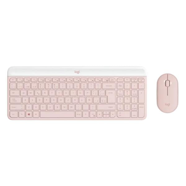 TECLADO Y MOUSE LOGITECH MK470 SLIM COMBO MEMBRANA INALÁMBRICO 2.4 GHZ ESPAÑOL 920-011312 ROSADO