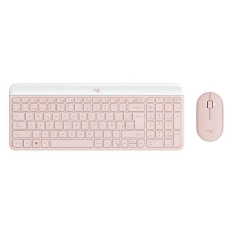TECLADO Y MOUSE LOGITECH MK470 SLIM COMBO MEMBRANA INALÁMBRICO 2.4 GHZ ESPAÑOL 920-011312 ROSADO