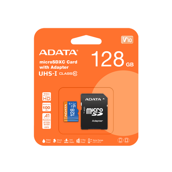 MEMORIA MICRO SD 128GB CLASE 10 ADATA AUSDX128GUICL10A1-RA1
