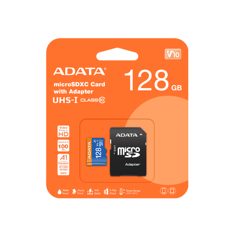 MEMORIA MICRO SD 128GB CLASE 10 ADATA AUSDX128GUICL10A1-RA1