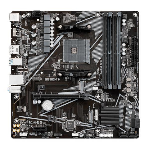 TARJETA MADRE GIGABYTE B550M K AM4 MICRO-ATX DDR4 NEGRO