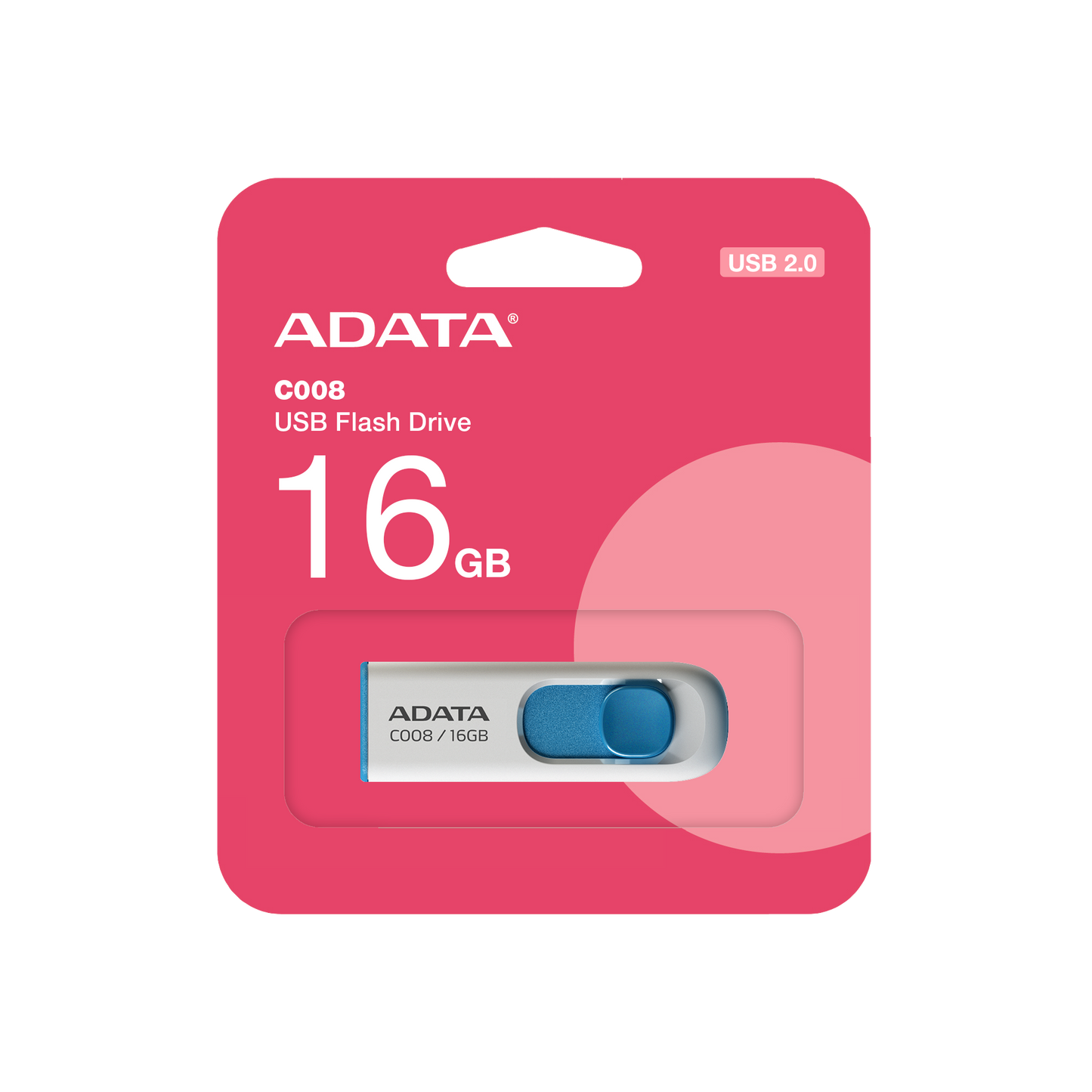MEMORIA USB ADATA C008 | 16GB | USB 2.0 | WHITE+BLUE
