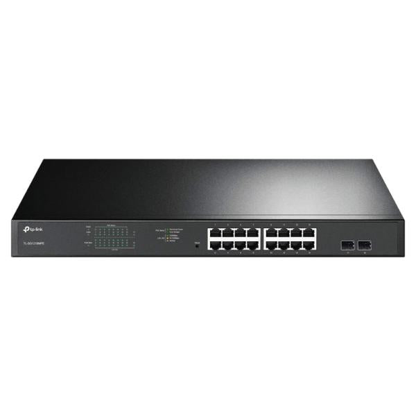 SWITCH TP LINK TL-SG1218MPE 16 PUERTOS GIGABIT PoE+ + 2 PUERTOS SFP EASY SMART MANAGED ADMINISTRABLE NEGRO