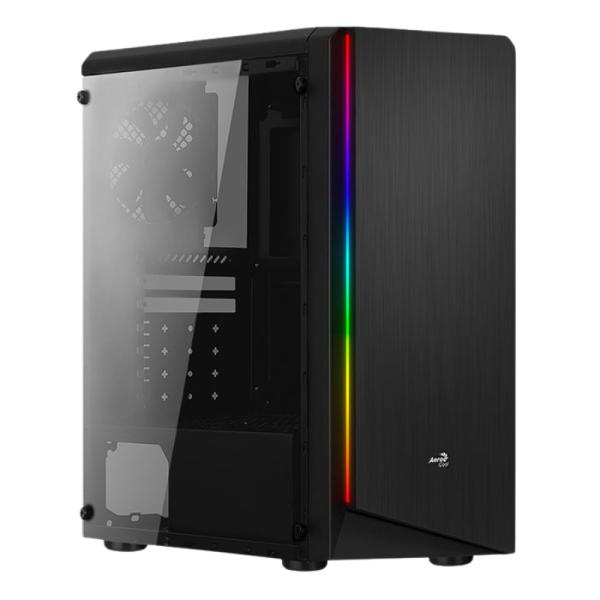 CASE GAMING RGB AEROCOOL RIFT MID TOWER VENTILADOR 1 DE 120MM CON VIDRIO LATERAL ACCM.PV13012.11 NEGRO