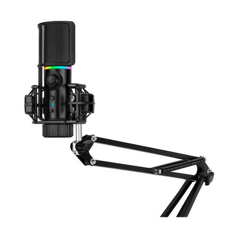 MICRÓFONO GAMING RGB STREAMPLIFY MIC-48-RGB-MA-BK USB CARDIOIDE CON BRAZO SPMC-MZ1C227.11 NEGRO