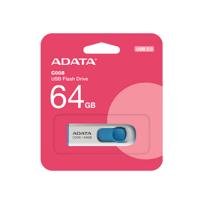 MEMORIA USB ADATA C008 | 64GB | USB 2.0 | WHITE+BLUE