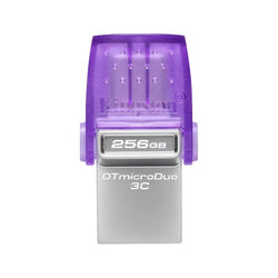 MEMORIA USB 64GB KINGSTON DATA TRAVELER MICRODUO 3C USB-A / USB-C 3.2 GEN 1 DTDUO3CG3/64GB PLATEADO / MORADO