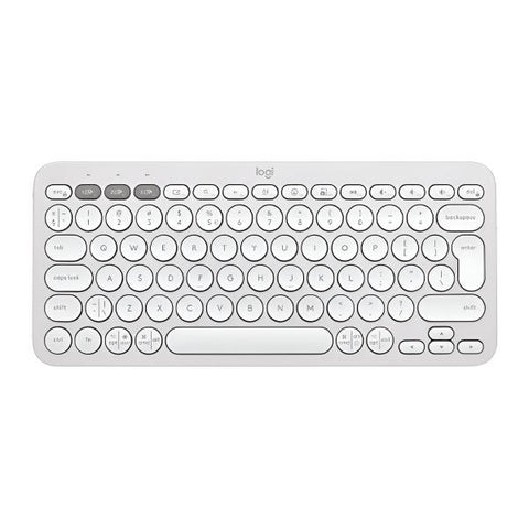 TECLADO LOGITECH PEBBLE KEYS 2 K380S MEMBRANA INALÁMBRICO BLUETOOTH ESPAÑOL 920-011784 BLANCO