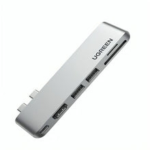 HUB UGREEN CM380 MULTIFUNCIONAL USB-C 2 PUERTOS USB 3.0 1 PUERTO HDMI RTO PARA TARJETAS SD/TF PARA MACBOOK AIR/PRO 80856 PLATEADO