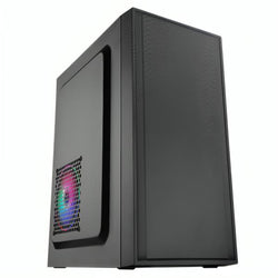 CASE CM03Q1RA001C MINI TOWER SIN VENTILACIÓN INCLUIDA CON PANEL LATERAL Y CON FUENTE DE PODER 600W NEGRO
