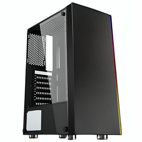 CASE GAMING RGB  EAGLE WARRIOR CG11Q3RA001C MID TOWER VENTILADOR 1 DE 120MM CON VIDRIO LATERAL Y TIRA RGB NEGRO