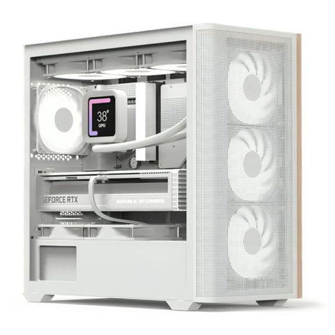 CASE GAMING RGB AEROCOOL D301A MINI TOWER VENTILADORES 4 DE 120MM CON VIDRIO LATERAL Y MALLA FRONTAL D301A-G-WT-V2 BLANCO