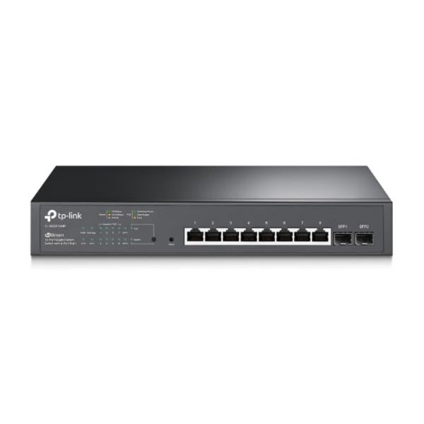 SWITCH TP LINK SG2210MP(UN) 8 PUERTOS POE+ 2 RANURAS SFP GIGABIT 10/100/1000 MBPS ADMINISTRABLE NEGRO
