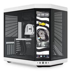 CASE HYTE Y70 TOUCH INFINITE TORRE MEDIA VIDRIO TEMPLADO CON PANTALLA TÁCTIL 14.9" GEN 3 CS-HYTE-Y70TTI-WB BLANCO/NEGRO