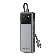 HUB UGREEN CM888 6 EN 1 USB-C 2 PUERTOS USB-A 2 PUERTOS USB-C 1 PUERTO HDMI Y 1 PUERTO PD 10GBPS CON LED DISPLAY 35998 GRIS