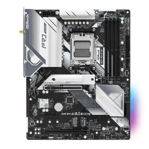 TARJETA MADRE ASROCK B650 PRO RS WIFI AM5 ATX DDR5 PLATEADO/NEGRO